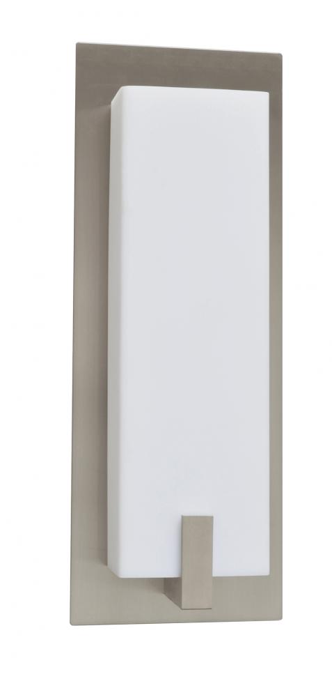 Sinclair 10&#39;&#39; LED Sconce - Satin Nickel Finish - White Acrylic Shade