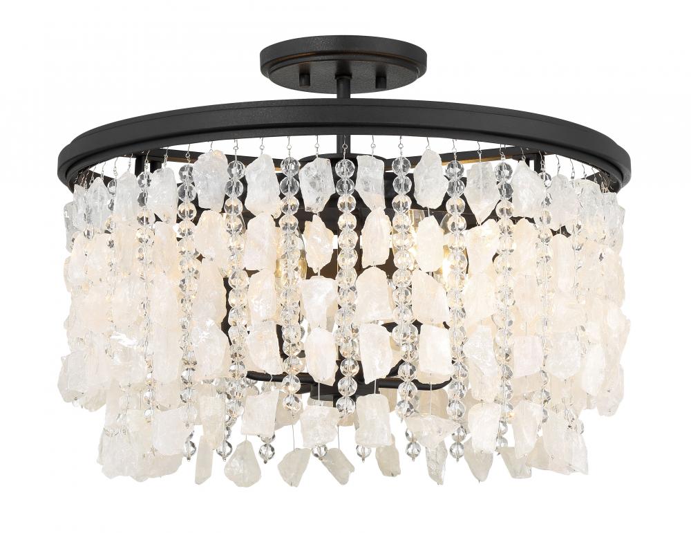 Shimmering Elegance 4 Light Semi Flush