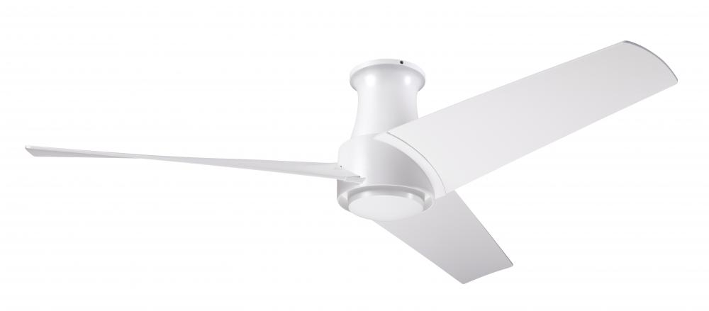 Ambit Flush DC Fan- Matte White Finish; 56&#34; Matte White Blades; No Light; Remote Control