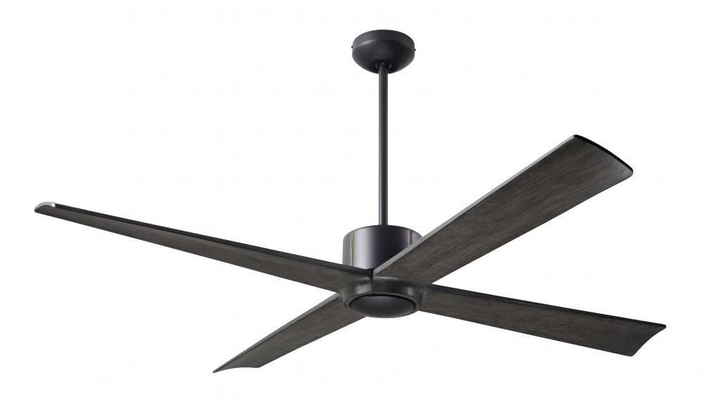 Nouveau DC Fan; Dark Bronze Finish w/ Brass; 56&#34; Ebony Blades; No Light; Wall Control