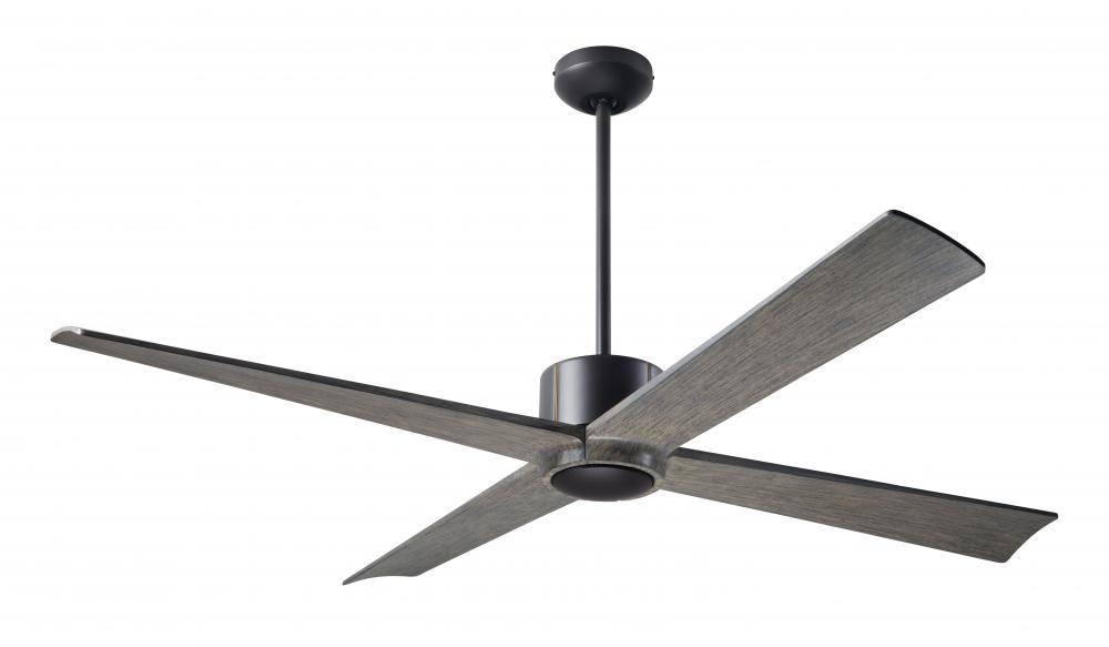 Nouveau DC Fan; Dark Bronze Finish w/ Brass; 56&#34; Graywash Blades; No Light; Wall Control