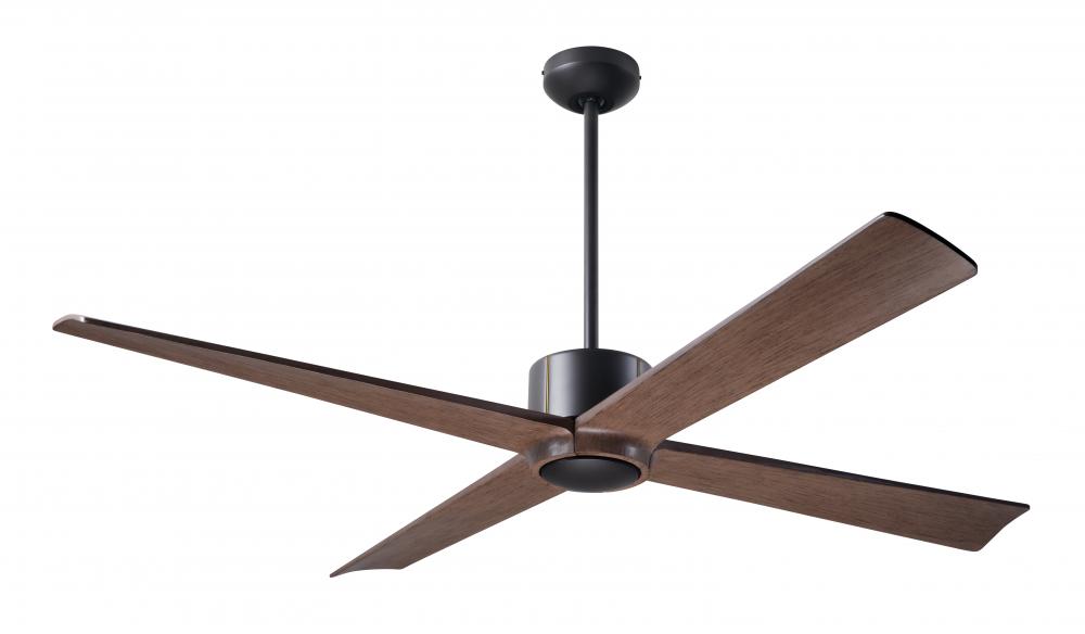 Nouveau DC Fan; Dark Bronze Finish w/ Brass; 56&#34; Mahogany Blades; No Light; Wall Control