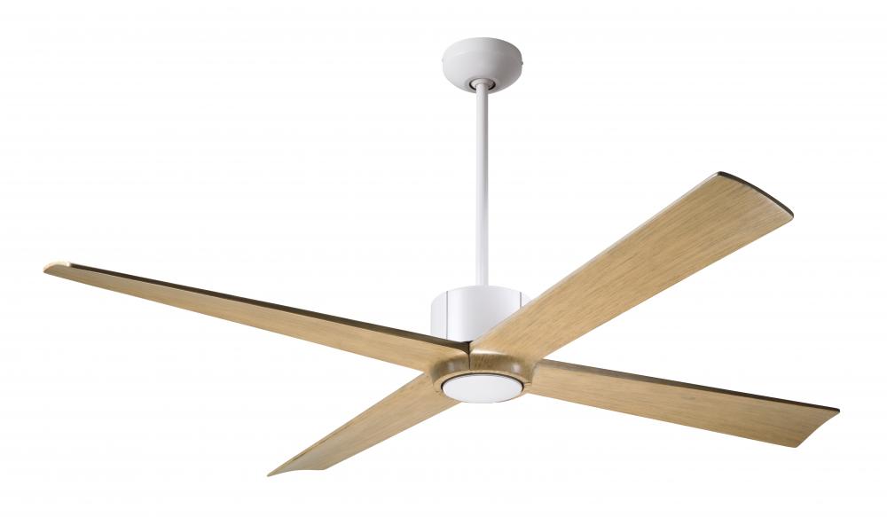 Nouveau DC Fan; Matte White Finish w/ Graphite; 56&#34; Maple Blades; No Light; Wall Control