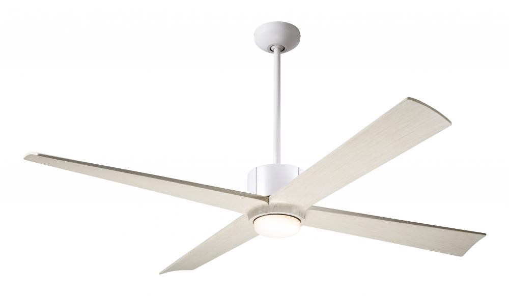 Nouveau DC Fan; Matte White Finish w/ Graphite; 56&#34; Whitewash Blades; 17W LED