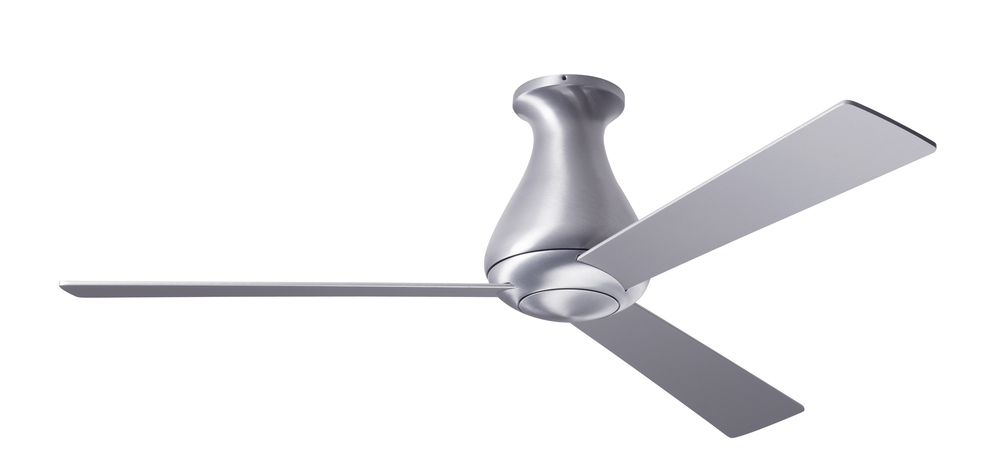 Altus Flush Fan; Brushed Aluminum Finish; 52&#34; Aluminum Blades; No Light; Wall Control with Remot