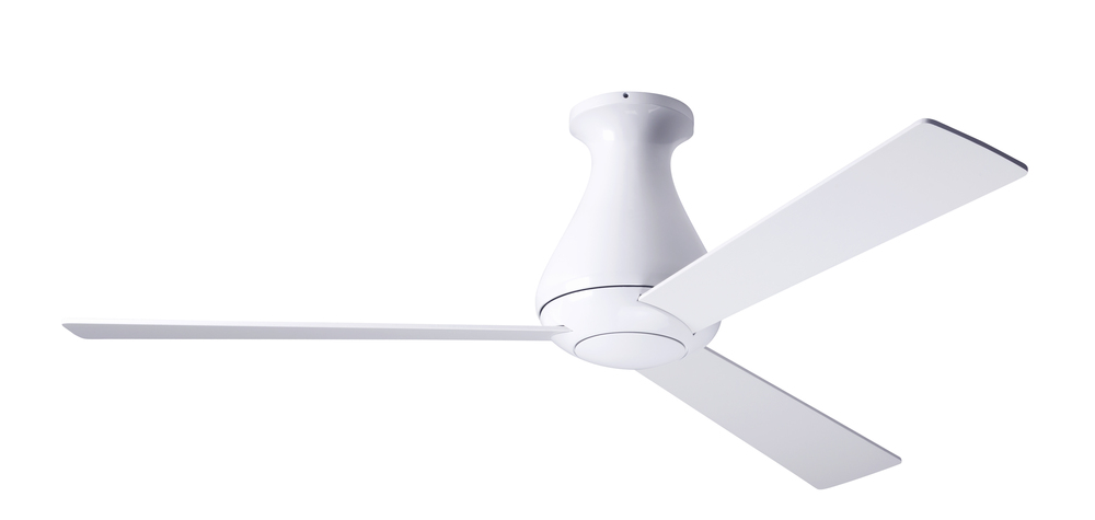 Altus Flush Fan; Gloss White Finish; 52&#34; Aluminum Blades; No Light; Fan Speed and Light Control 