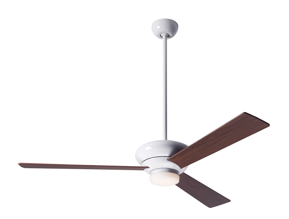 Altus Fan; Gloss White Finish; 52&#34; Mahogany Blades; 17W LED; Handheld Remote Control (2-wire)