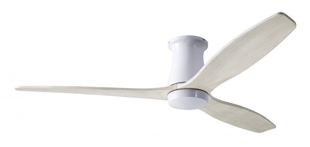 Arbor Flush DC Fan; Gloss White Finish; 54&#34; Whitewash Blades; No Light; Wall Control