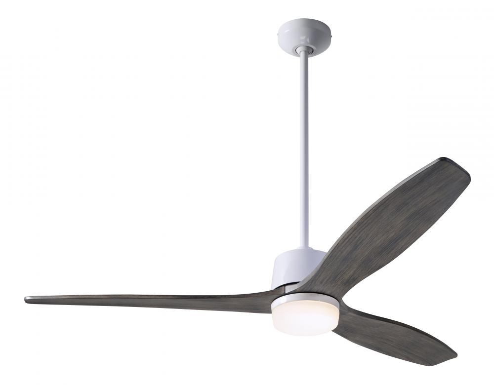 Arbor DC Fan; Gloss White Finish; 54&#34; Graywash Blades; 17W LED; Wall Control