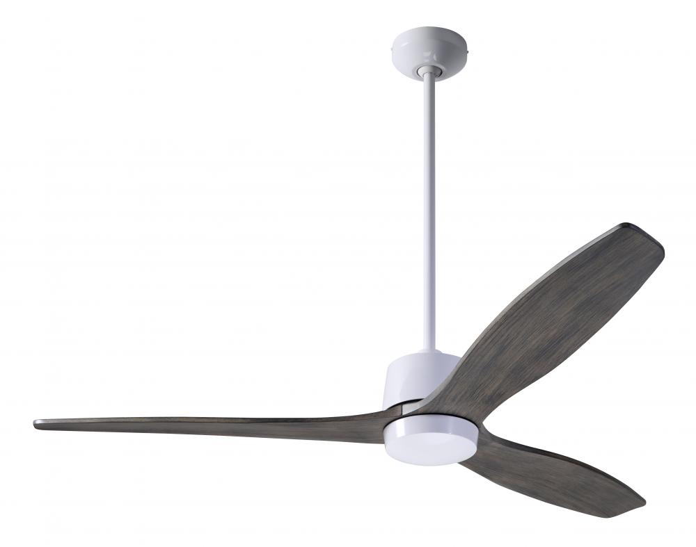 Arbor DC Fan; Gloss White Finish; 54&#34; Graywash Blades; No Light; Wall Control