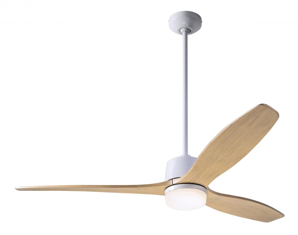 Arbor DC Fan; Gloss White Finish; 54&#34; Maple Blades; 17W LED; Remote Control