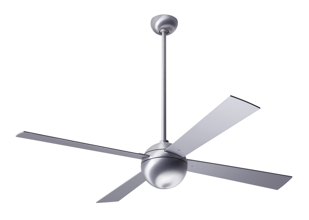 Ball Fan; Brushed Aluminum Finish; 52&#34; Aluminum Blades; No Light; Wall Control with Remote Hands