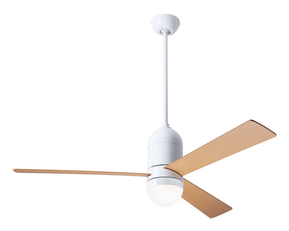 Cirrus DC Fan; Gloss White Finish; 50&#34; Maple Blades; 17W LED; Remote Control