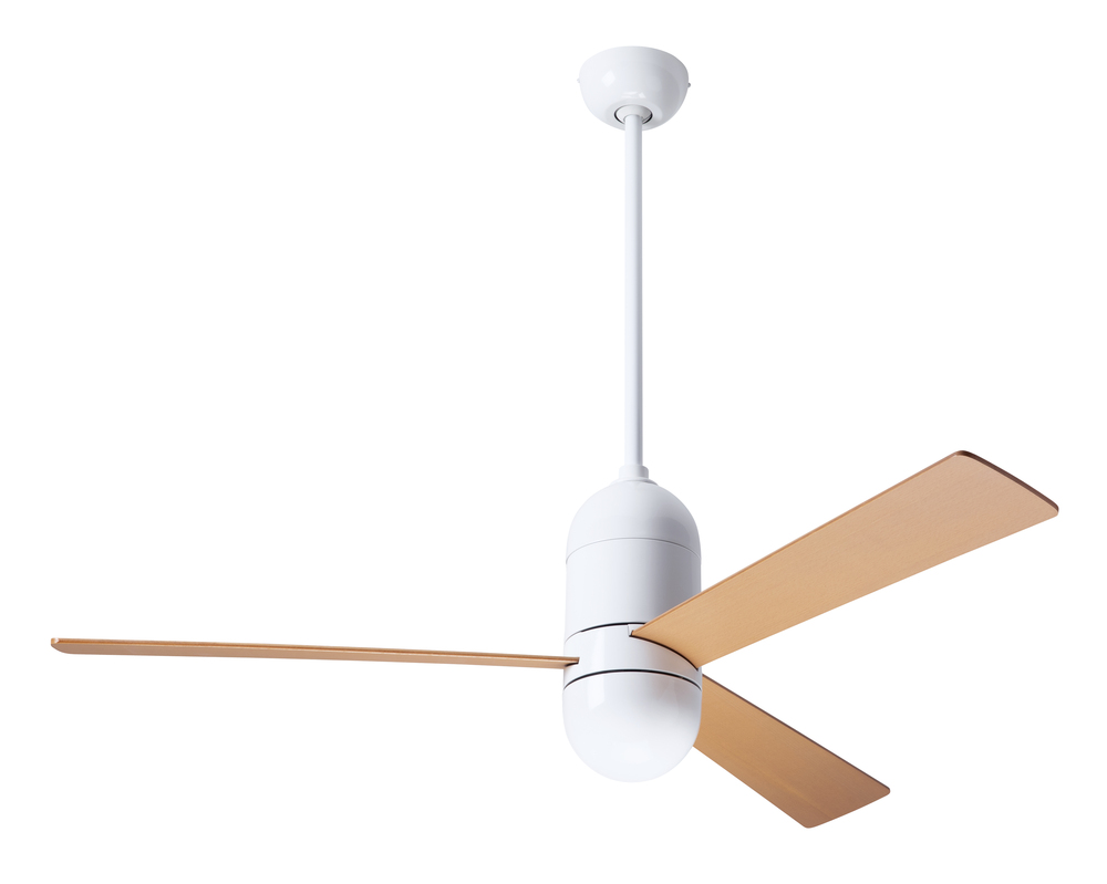 Cirrus DC Fan; Gloss White Finish; 50&#34; Maple Blades; No Light; Remote Control