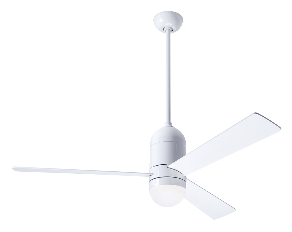 Cirrus DC Fan; Gloss White Finish; 50&#34; White Blades; 17W LED; Wall/Remote Combo Control