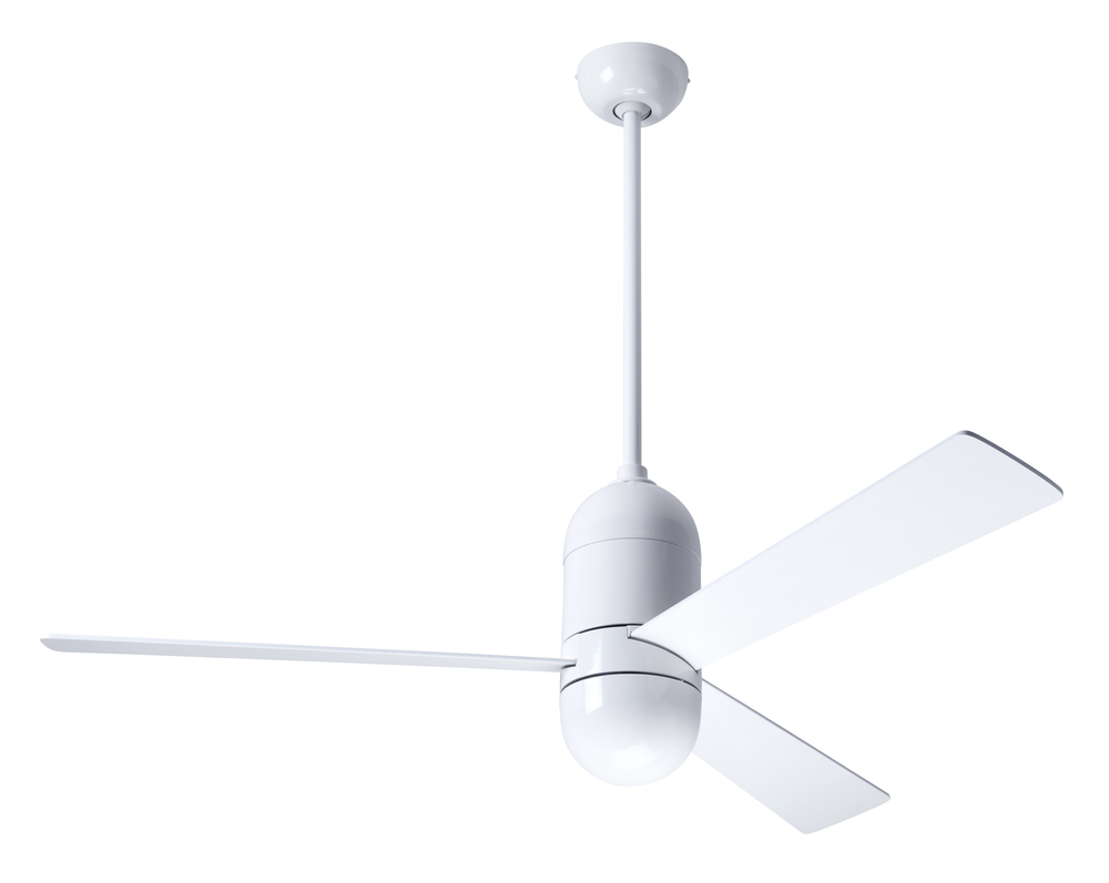 Cirrus DC Fan; Gloss White Finish; 50&#34; Aluminum Blades; No Light; Wall Control