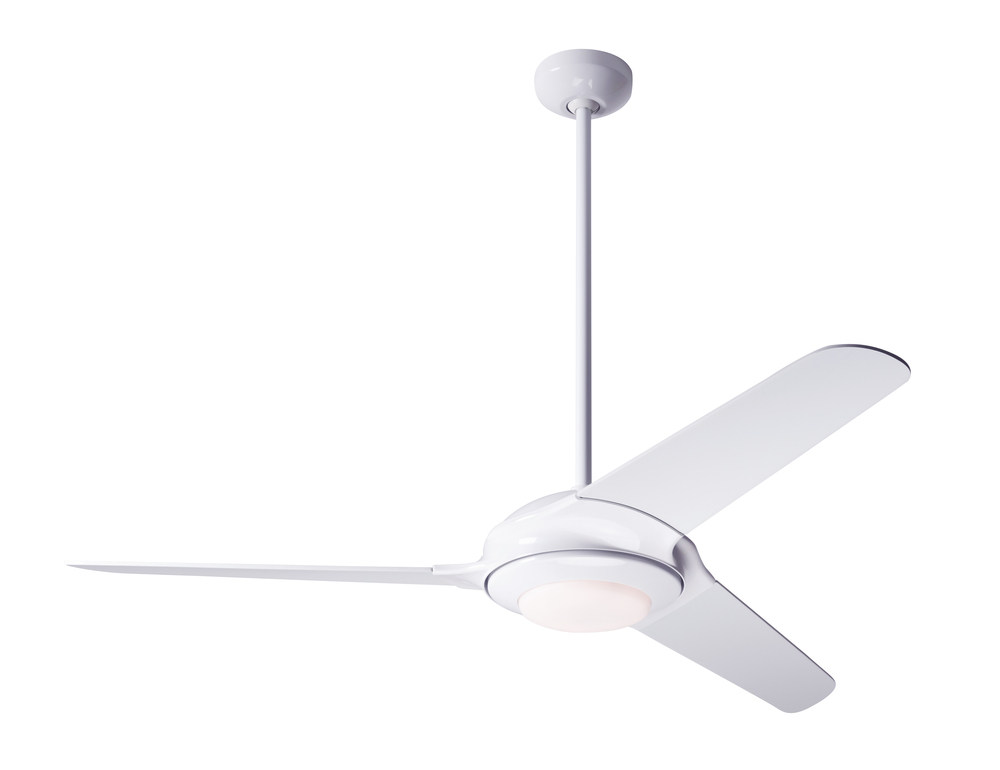 Flow Fan; Gloss White Finish; 52&#34; White Blades; 20W LED; Handheld Remote Control (2-wire)