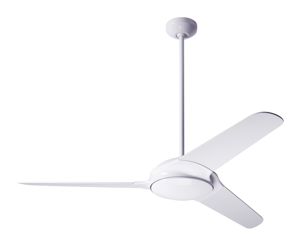 Flow Fan; Gloss White Finish; 52&#34; White Blades; No Light; Fan Speed and Light Control (2-wire)