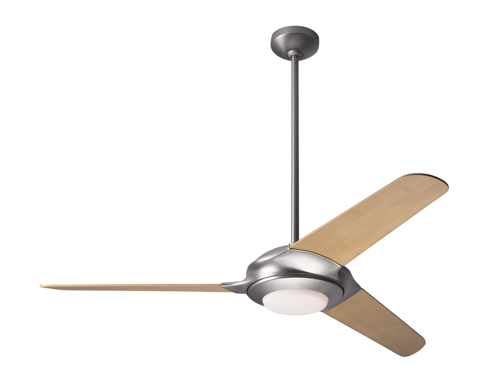 Flow Fan; Matte Nickel Finish; 52&#34; Bamboo Blades; 20W LED; Handheld Remote Control (2-wire)