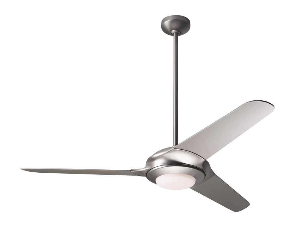 Flow Fan; Matte Nickel Finish; 52&#34; White Blades; 20W LED; Handheld Remote Control (2-wire)