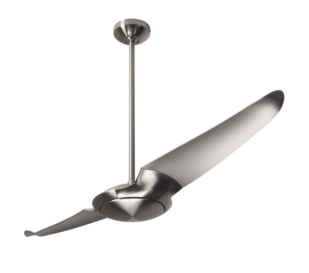 IC/Air (2 Blade ) Fan; Bright Nickel Finish; 56&#34; Nickel Blades; No Light; Wall/Remote Combo Cont