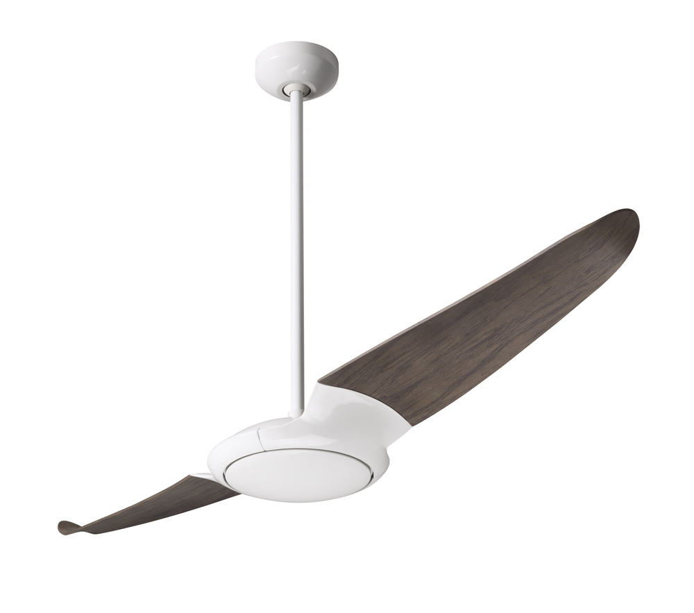 IC/Air (2 Blade ) Fan; Gloss White Finish; 56&#34; Graywash Blades; No Light; Wall Control