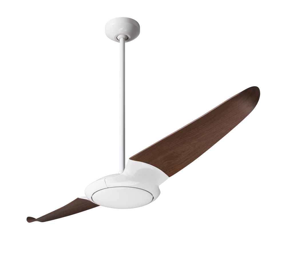 IC/Air (2 Blade ) Fan; Gloss White Finish; 56&#34; Mahogany Blades; No Light; Wall/Remote Combo Cont