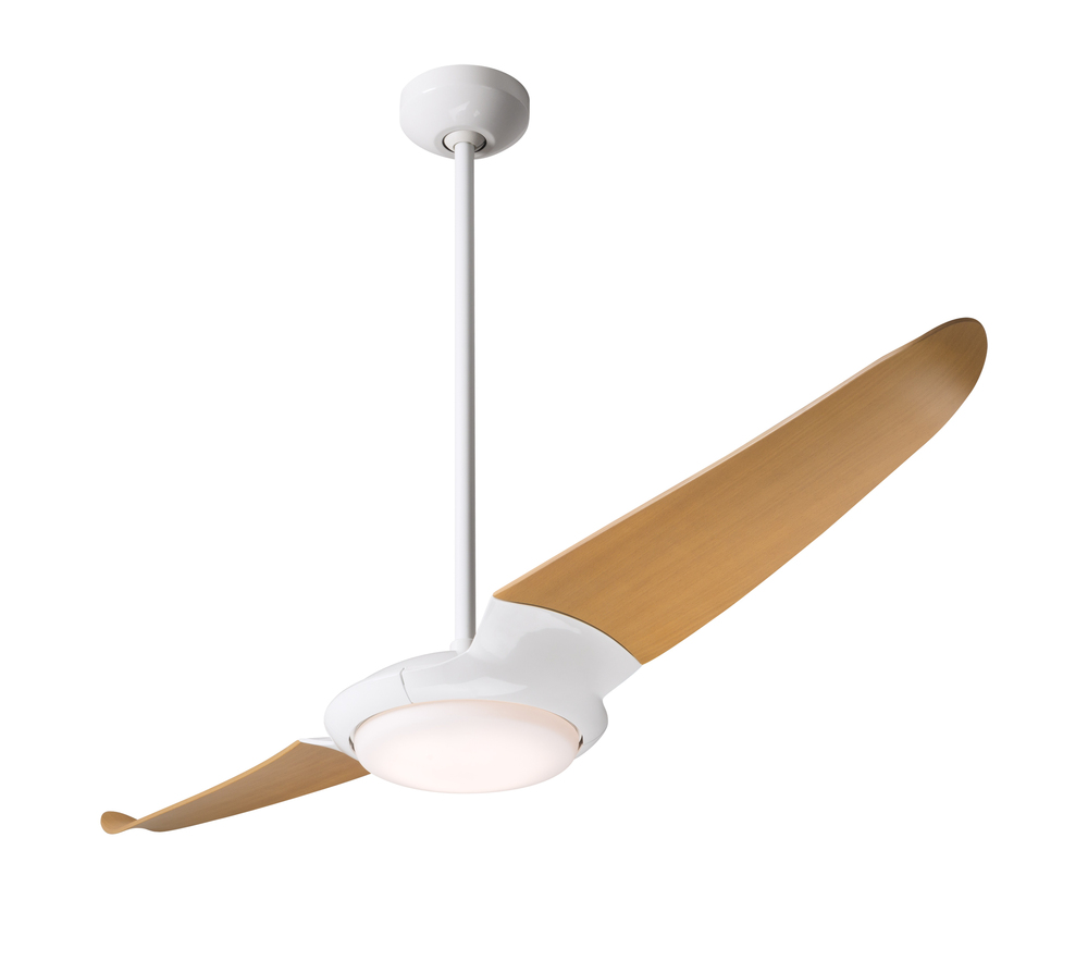 IC/Air (2 Blade ) Fan; Gloss White Finish; 56&#34; Maple Blades; 20W LED; Remote Control