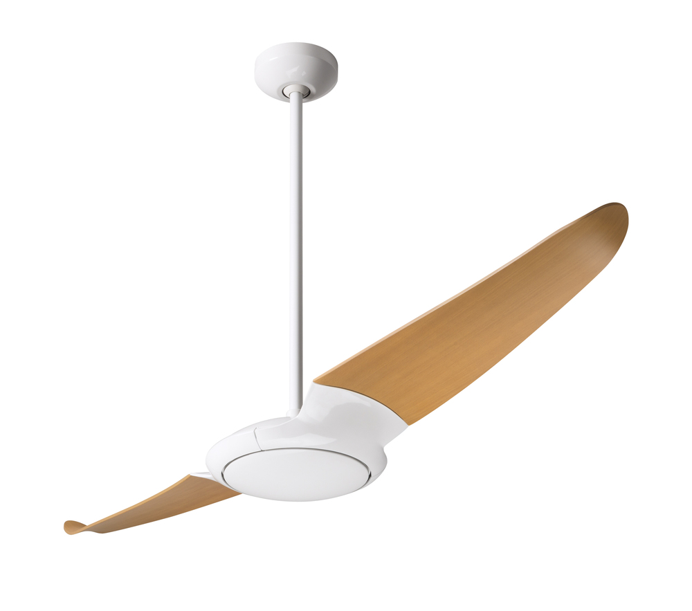 IC/Air (2 Blade ) Fan; Gloss White Finish; 56&#34; Maple Blades; No Light; Remote Control