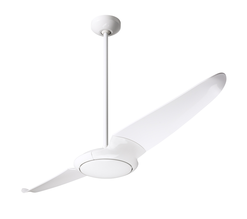 IC/Air (2 Blade ) Fan; Gloss White Finish; 56&#34; Nickel Blades; No Light; Wall/Remote Combo Contro