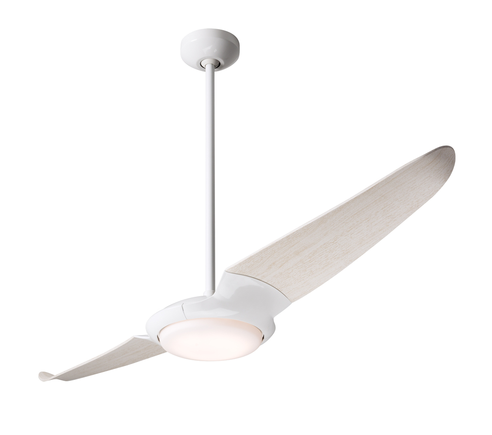 IC/Air (2 Blade ) Fan; Gloss White Finish; 56&#34; Whitewash Blades; 20W LED; Wall Control