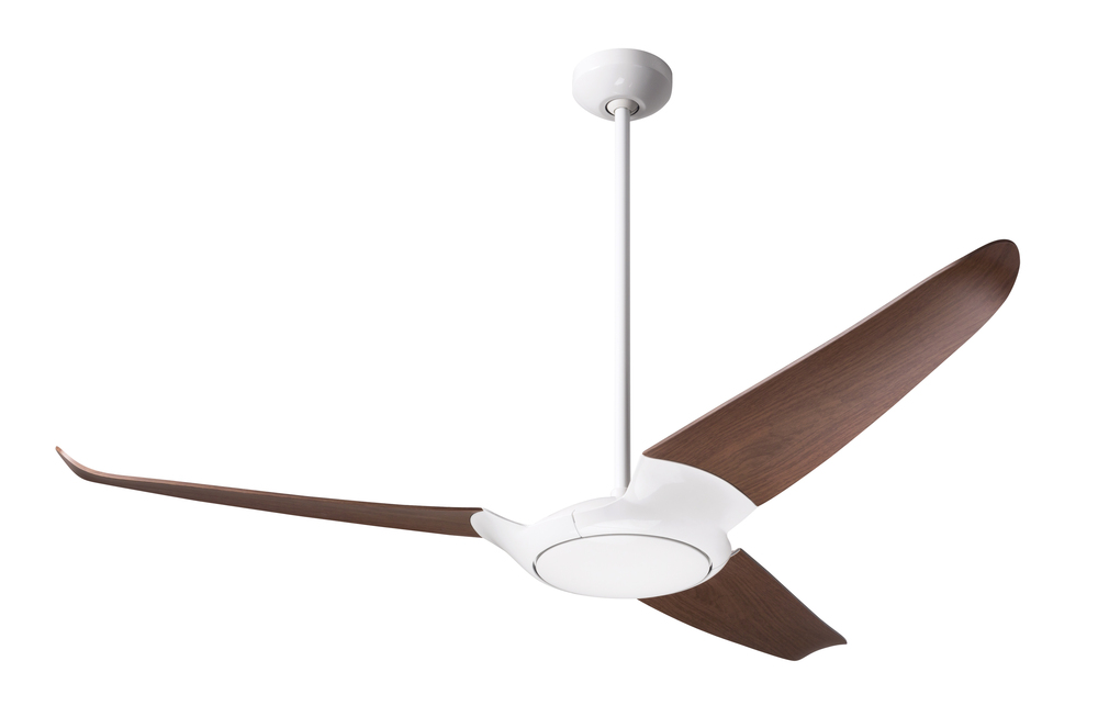 IC/Air (3 Blade ) Fan; Gloss White Finish; 56&#34; Mahogany Blades; No Light; Wall Control