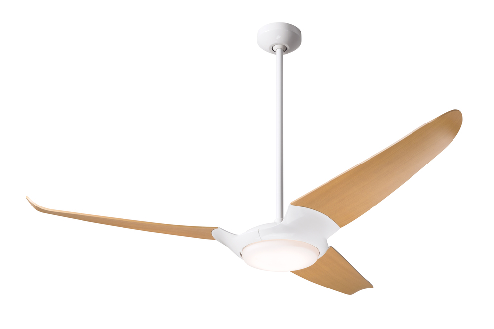 IC/Air (3 Blade ) Fan; Gloss White Finish; 56&#34; Maple Blades; 20W LED; Remote Control