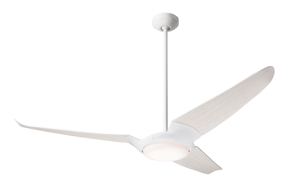 IC/Air (3 Blade ) Fan; Gloss White Finish; 56&#34; Whitewash Blades; 20W LED; Remote Control