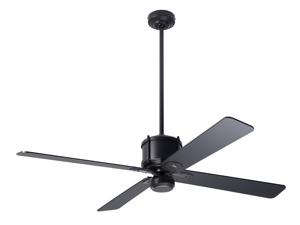 Industry DC Fan; Dark Bronze Finish; 50&#34; Black Blades; No Light; Wall Control