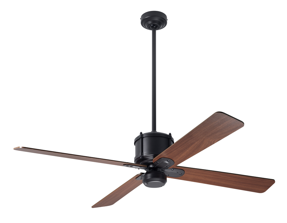 Industry DC Fan; Dark Bronze Finish; 50&#34; Mahogany Blades; No Light; Wall Control