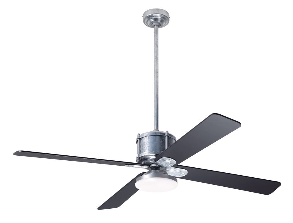 Industry DC Fan; Galvanized Finish; 50&#34; Black Blades; 20W LED Open; Remote Control