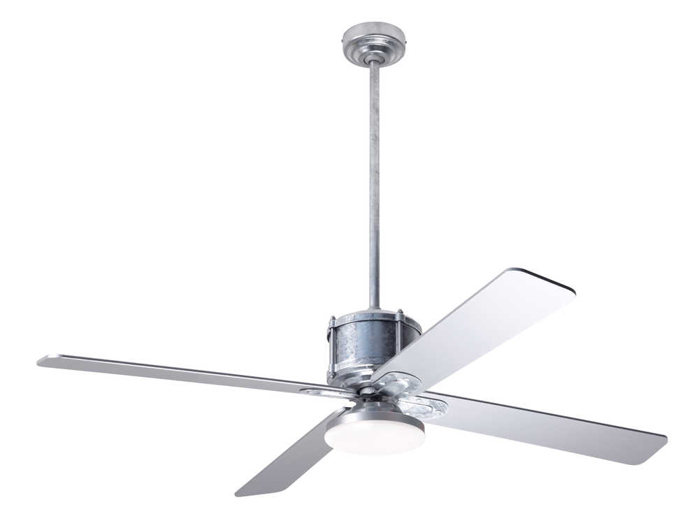 Industry DC Fan; Galvanized Finish; 50&#34; Silver Blades; 20W LED Open; Remote Control