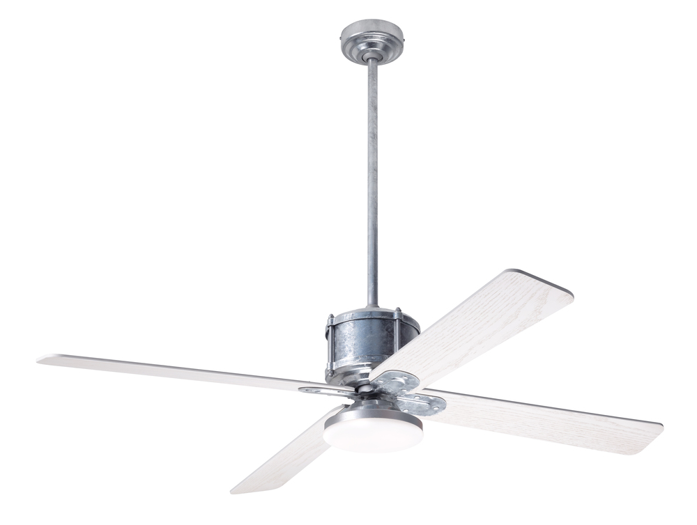 Industry DC Fan; Galvanized Finish; 50&#34; Whitewash Blades; 20W LED Open; Remote Control