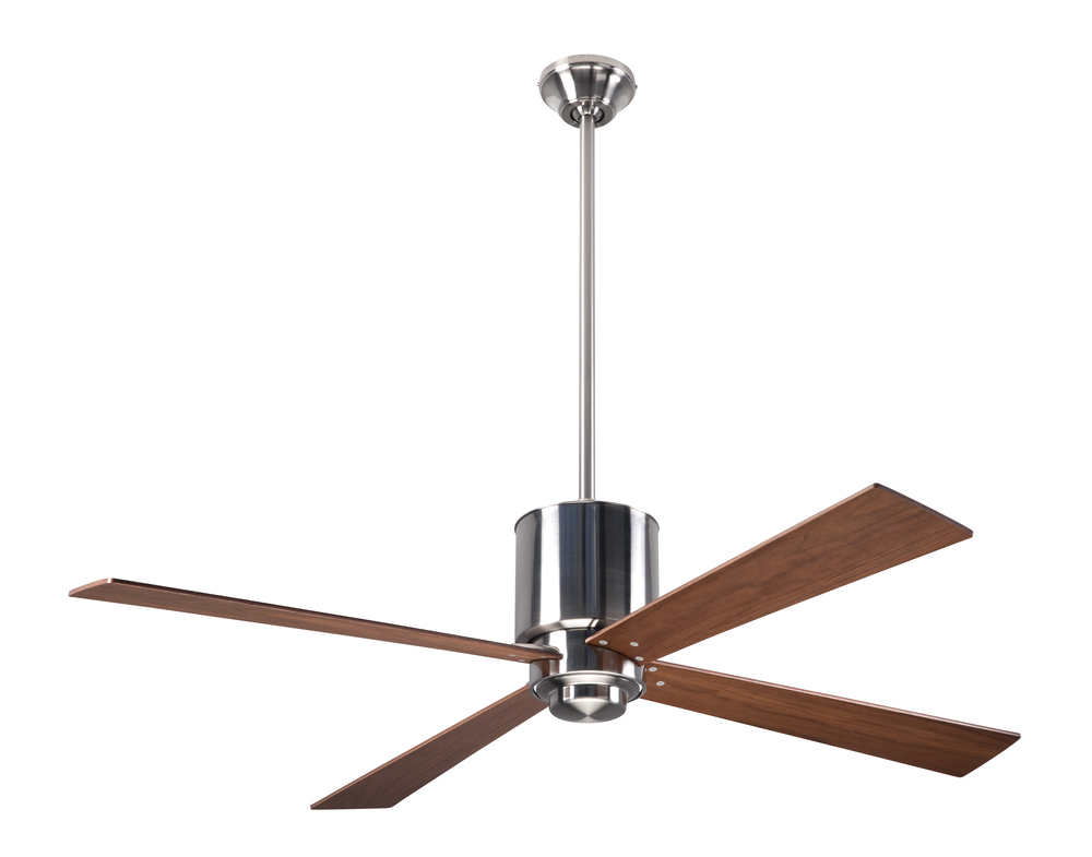 Lapa Fan; Bright Nickel Finish; 50&#34; Mahogany Blades; No Light; Handheld Remote Control (2-wire)