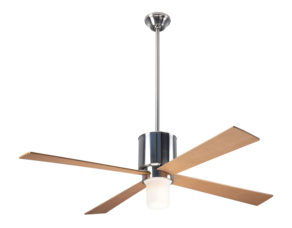 Lapa Fan; Bright Nickel Finish; 50&#34; Maple Blades; 17W LED; Fan Speed and Light Control (2-wire)