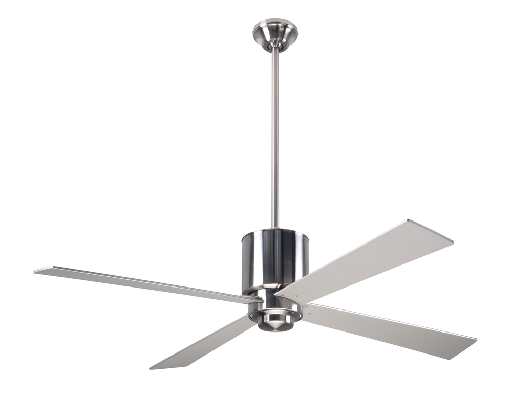 Lapa Fan; Bright Nickel Finish; 50&#34; Black Blades; No Light; Handheld Remote Control (2-wire)