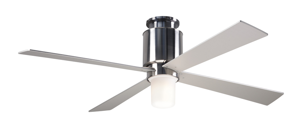 Lapa Flush Fan; Bright Nickel Finish; 50&#34; White Blades; 17W LED; Fan Speed and Light Control (2-