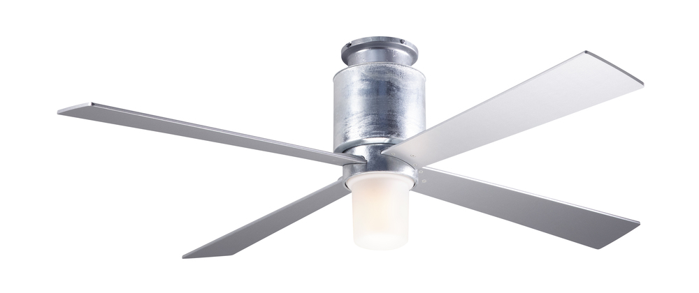 Lapa Flush Fan; Galvanized Finish; 50&#34; Nickel Blades; 17W LED; Wall Control with Remote Handset