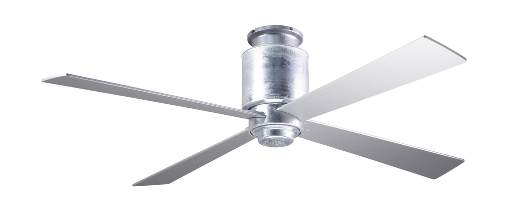 Lapa Flush Fan; Galvanized Finish; 50&#34; Nickel Blades; No Light; Wall Control with Remote Handset