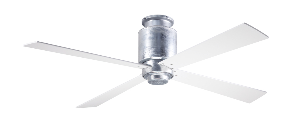 Lapa Flush Fan; Galvanized Finish; 50&#34; White Blades; No Light; Handheld Remote Control (2-wire)