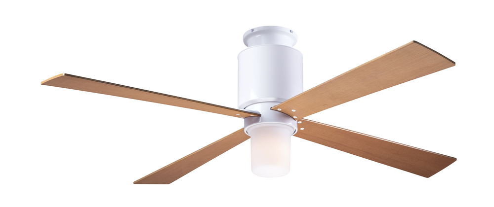 Lapa Flush Fan; Gloss White Finish; 50&#34; Maple Blades; 17W LED; Fan Speed and Light Control (2-wi