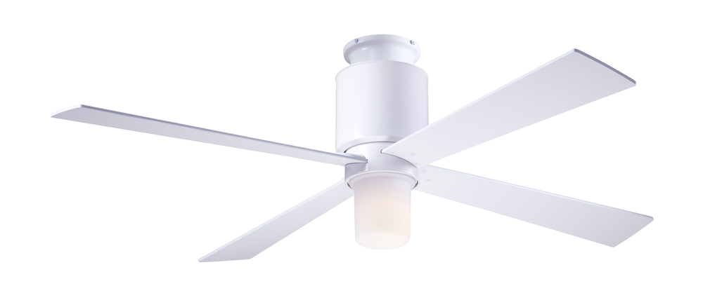 Lapa Flush Fan; Gloss White Finish; 50&#34; Nickel Blades; 17W LED; Handheld Remote Control (2-wire)