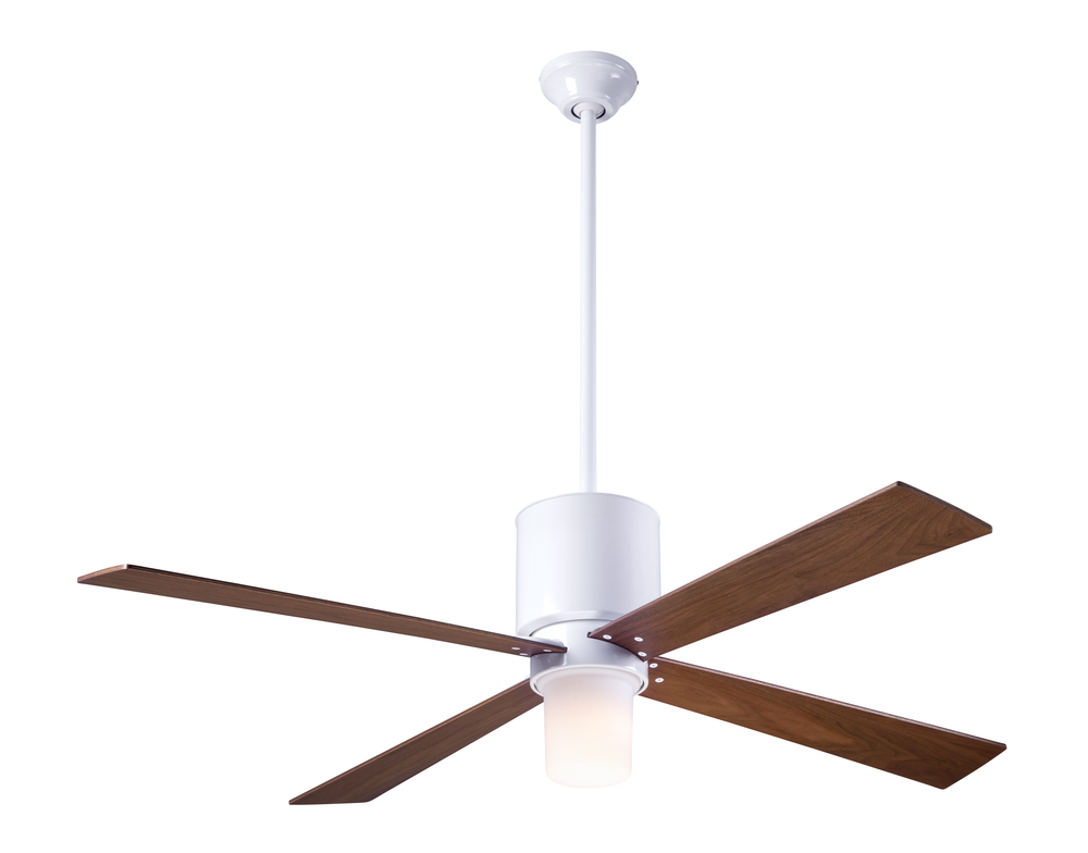 Lapa Fan; Gloss White Finish; 50&#34; Mahogany Blades; 17W LED; Fan Speed and Light Control (2-wire)