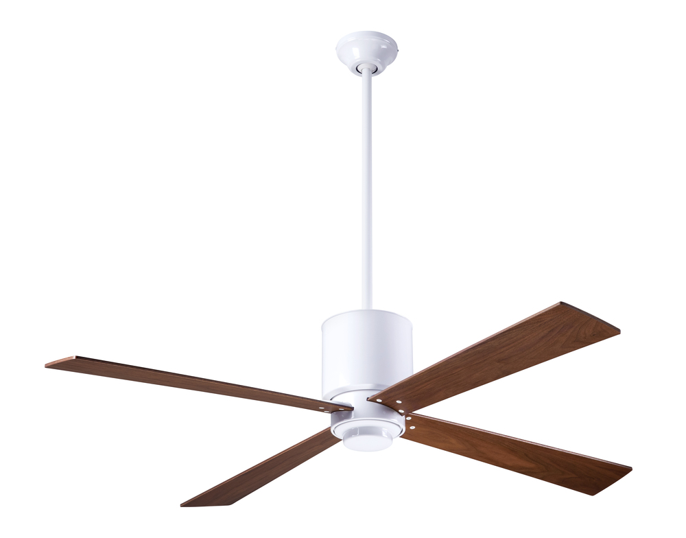 Lapa Fan; Gloss White Finish; 50&#34; Mahogany Blades; No Light; Handheld Remote Control (2-wire)